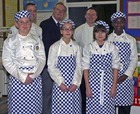 Young Chef finalists with judges, Duncan Parsonage and Philip Baker and competition organiser Brian Waterhouse